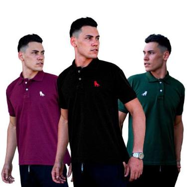 Imagem de 3 Camisas Polo As Melhores Camisetas É Aqui Na Estilo Rei, Bordô, Pret