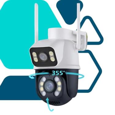 Imagem de Câmera de Segurança Vigilancia IP Dupla Wi-fi Smart Angulo Duplo A28B 3mp, Uso Interno e Externo, Speed Dome, Residencial, Comercial (2)