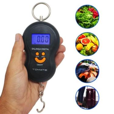 Imagem de Balança Eletronica Bagagem Digital Mão Com Gancho Mala Eficiênte Com D