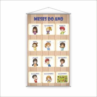 Imagem de Banner Pedagógico Escolar - Meses Do Ano 120X65Cm - Plimshop