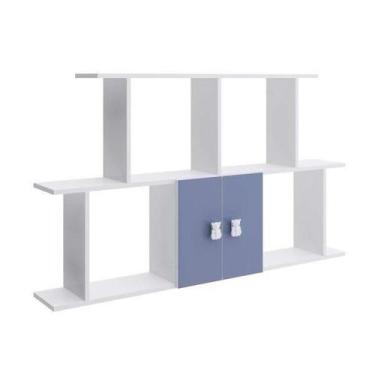 Imagem de Nicho Composto 2 Portas Alladin Bona Vita Móveis Azul/Branco