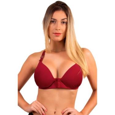 Imagem de Sutiã Plus Size Liso Nadador Bojo Alça Regulável - WLS Modas, Vinho, M
