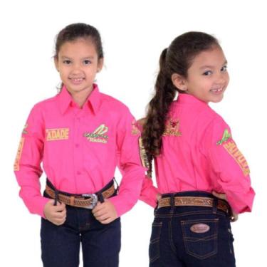 Imagem de Camisa Country Infantil Radade Green Team Pink Bordada, 02