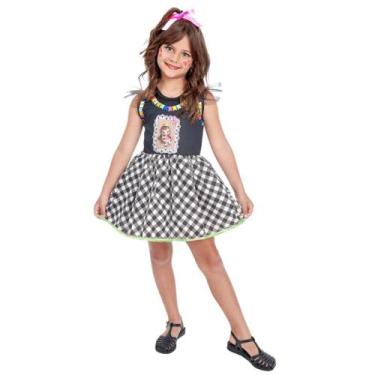 Imagem de Vestido Infantil de Festa Junina Xadrez Caipirinha São João Coleção Bo