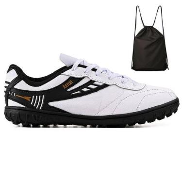 Imagem de Kit Chuteira Society Couro Campo Grama Sintetica + Mochila Adulto - Ra