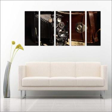 Imagem de Quadro Decorativo Vintage Retrô Antigo Fotografia Máquina Mosaico 5 Pe