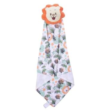 Imagem de Naninha para Bebê de Bichinho de Pelúcia com Prendedor de Chupeta Menino e Menina (Leão Laranja)