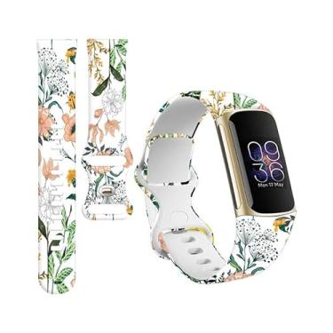 Imagem de BOSPFJG Pulseiras esportivas compatíveis com Charge 6/Charge 5 para mulheres e homens, pulseiras de substituição macias à prova d'água para rastreador de fitness avançado (linda floral)