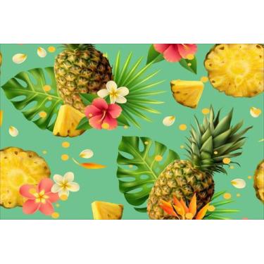 Imagem de Painel de Lona Abacaxi e Flores - Fabrika de Festa, 300x200cm