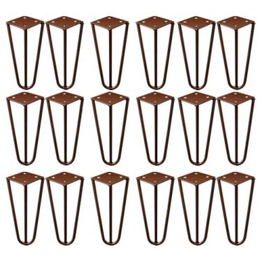 Imagem de Kit 18 Pés de Metal 15 CM Hairpin Legs Mesas de Centro Puffs Bronze G41