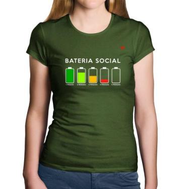 Imagem de Baby Look Algodão Bateria Social - Foca na Moda, Musgo, GG