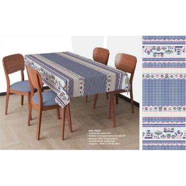 Imagem de Toalha Plástica de Mesa Térmica 4 lugares / 1,50 x1,40 - alkool, Azul 
