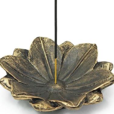 Imagem de Incensário Pratinho Flor De Lótus Gold 13097 - Mana Om By Plat1