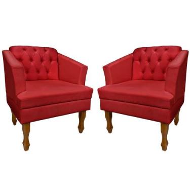 Imagem de Poltrona Kit 02 Unidades Estofada Decorativa Leitura Sala Quarto Consu