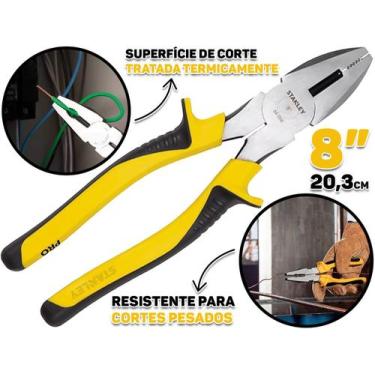 Imagem de Alicate Universal Multiuso 8 Polegadas Aço Cromo Profissional Stanley