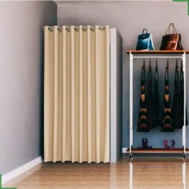 Imagem de cortina para provador em tecido blackout palha 1,40x2,20 - BF confecco