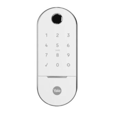 Imagem de Fechadura Digital Lia Biometria Resistente à Chuva Branca - Yale