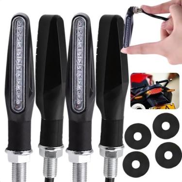 Imagem de 4 Peça Pisca Seta Esportiva Moto Palito Fumê Led Universal - SPI