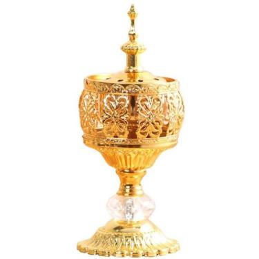 Imagem de Incensário Turíbulo Defumador De Mesa Em Metal Estilo Oriental