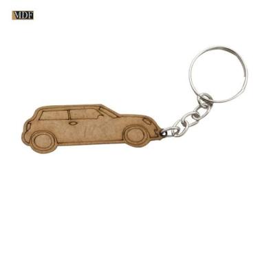Imagem de Chaveiro com Argola Carro Mini Cooper 6cm Mdf Madeira - ATACADÃO DO AR