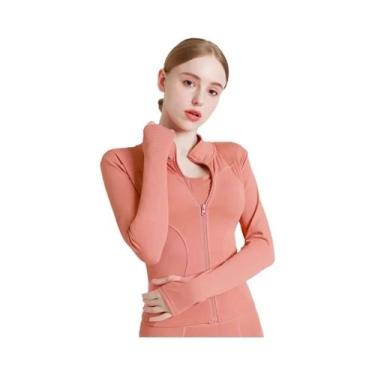 Imagem de Jaqueta de Treino Feminina Slim Fit (S-3XL) - Manga Comprida para Yoga