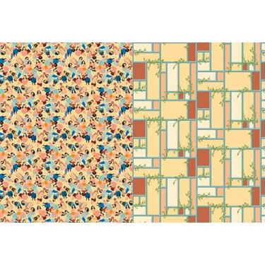 Imagem de Tecido Estampado para Patchwork - Meio a Meio By Amanda Ansaldo : Digi