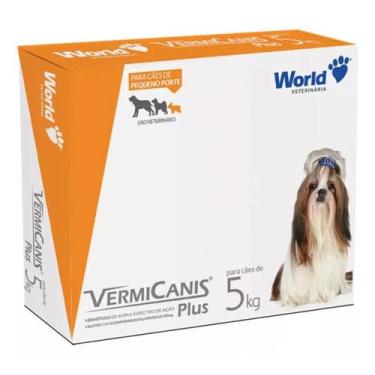 Imagem de Vermífugo P/ Cães 5kg VermiCanis Plus 400mg World C/4 comp