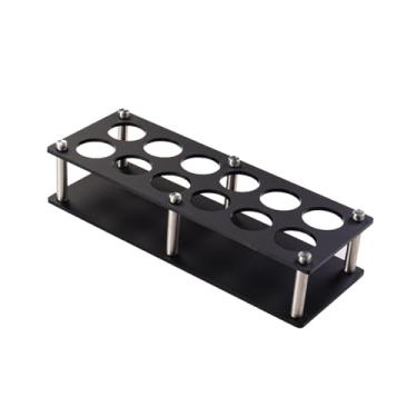 Imagem de Bothyi Porta-copos de vidro Shots Bandeja de copos de vidro Suporte de furo de acrílico 1,57" Barware Bandeja de lanche portátil para armário Catering, 32x8x12cm