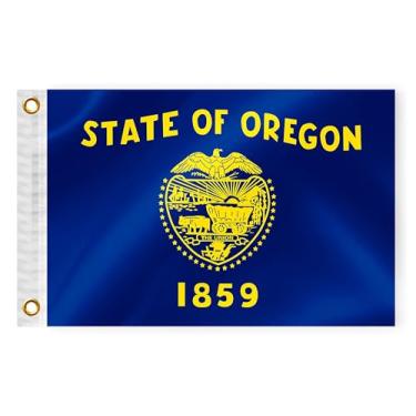 Imagem de Bandeira náutica de barco do estado de Oregon, 30,5 x 45,7 cm, dupla face, 3 camadas, ou bandeira marítima, nylon, pequeno iate, vela, pontão, barco, quadriciclo, caminhão, jipe, motocicleta,