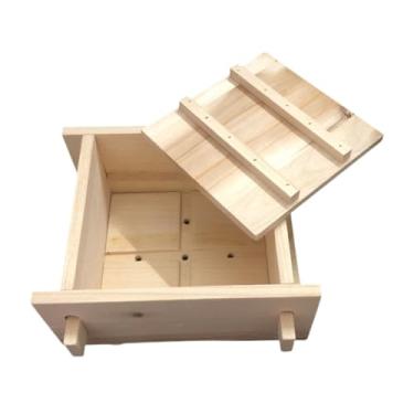 Imagem de IEUDNS Prensa de tofu de madeira, prensa de queijo, faça você mesmo, ferramenta de fabricação de coalhada de feijão, para casa, folha de feijão, 15cmx15cmx8.8cm