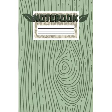 Imagem de 6"x9" Paperback Journal or Notebook with lined pages for kids, teens or adults | Light Green Wood | Office, study or school supplies: 80 pages (40 sheets)