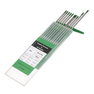 Imagem de HARFINGTON 10 eletrodos de tungstênio para soldagem TIG 1/20.3 cm x 17.8 cm puro para soldagem de aço inoxidável, liga de alumínio e magnésio, fabricação de automóveis aeroespaciais, verde WP