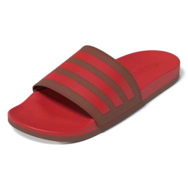 Imagem de adidas Sandália antiderrapante unissex Adilette Comfort, Rubi preamado/rubi puro/rubi puro, 18 Women/17 Men