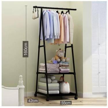 Imagem de Arara De Roupas Sapateira Cabideiro Closet Multifuncional Prateleira O