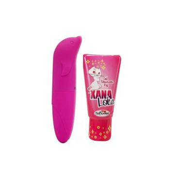 Imagem de Kit gel intimo efeito vibrador hot flowers + vibrador golfinho ponto g