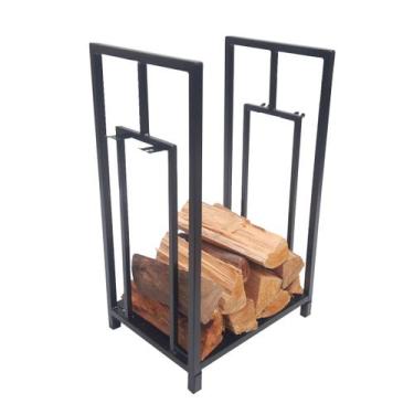 Imagem de Suporte para Lenhas Cesto Portátil Lareira Fogão Campeiro - INOX LAURI