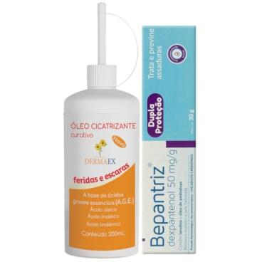 Imagem de Kit Óleo de Girassol Dermaex 200ml + Pomada Bepantriz 30g