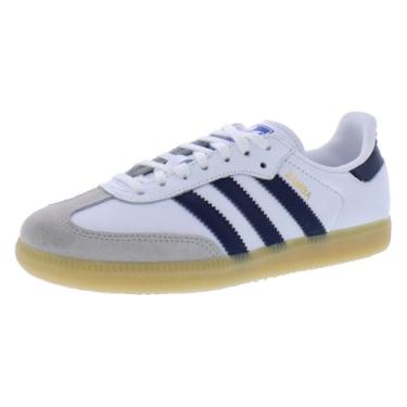 Imagem de adidas Samba OG Criança grande, Branco nuvem, verde universitário/chiclete, 22 BR