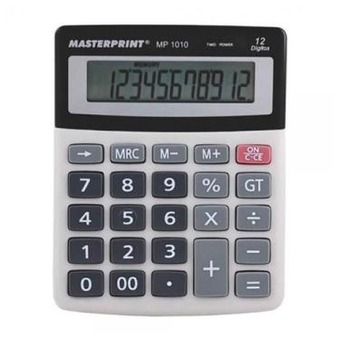 Imagem de Calculadora Eletrônica de Mesa MP1010 12 Dígitos MASTERPRINT, Cinza