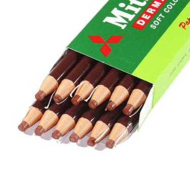 Imagem de Lapis Dermatografico Mitsubishi Sobrancelha Olho Pele Vidro 12 Unidade