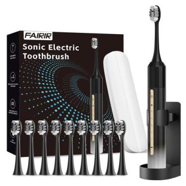 Imagem de Escova de Dentes Elétrica Fairywill Sonic - 10 Cabeças de Reposição (3