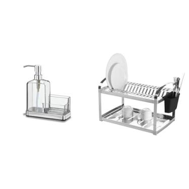 Imagem de Kit Brinox Organizador Pia + Escorredor 16 Pratos Inox