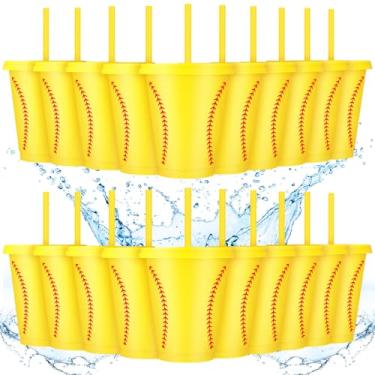 Imagem de Domensi 20 peças de copos de lembrancinha de festa a granel de 473 ml, copo de plástico reutilizável com tampa e canudo para treinador de equipe, amigo, fã, homens, mulheres, presentes, lembrancinhas,