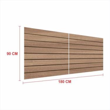 Imagem de Painel canaletado 18mm amadeirado escuro altura 90 cm comp 180 cm - E-