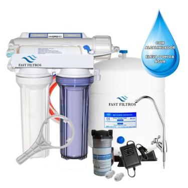Imagem de Filtro Osmose Reversa 5 Estágios Com Alcalinizador e Bomba 190 LPD - H