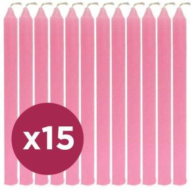 Imagem de Kit 15 Velas Erê Ibeji Vela Palito Rosa Umbanda Candomblê - Nova Luz