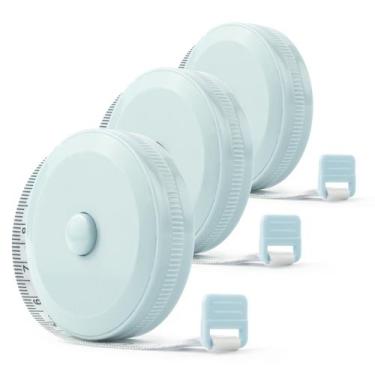 Imagem de Kit 3 Fita Métrica 150cm Automática De Costura Enfermagem - Hxt, Azul