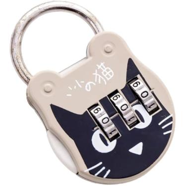 Imagem de Cadeado de combinação cinza de 3 dígitos - aço inoxidável resistente, bagagem segura, mala, armário, gaveta de dormitório e trava de viagem, proteção por senha para mochila e uso estudantil