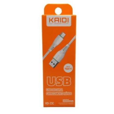 Imagem de Cabo De Dados Tipo C Usb Type-c Kaidi Kd-23C, Branco