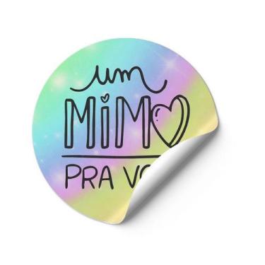 Imagem de 120 Adesivos Um mimo pra você colorido Vinil etiqueta redondos mimo  G